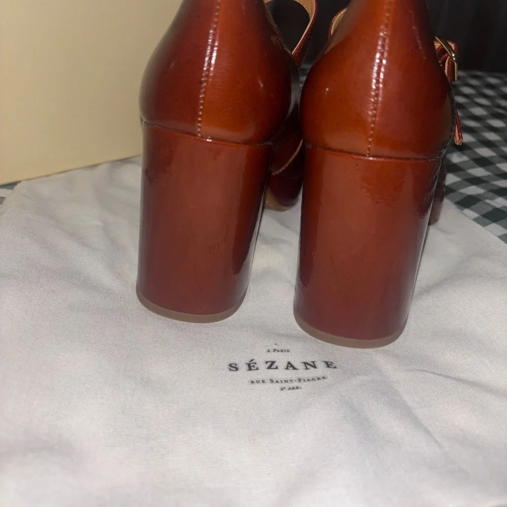 Sezane Georgia High Mary Janes Polished Camel - Size 37 (US 6.5) - Picture 4 of 5